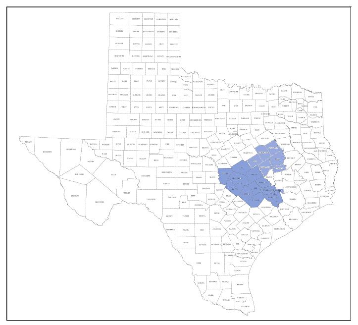 Texas State Board of Education District 10 - Texas Legislative Council, via Rebecca Osborne.com District 10, Texas State Board of Education